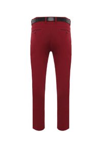 Born2be - Bordowe Spodnie Regular Z Paskiem Astanthe. Okazja: na co dzień. Kolor: czerwony. Materiał: bawełna. Wzór: aplikacja. Styl: casual, klasyczny #4
