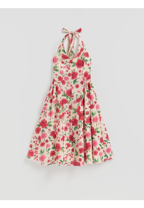 Reserved - Sukienka midi z lyocellem - wielobarwny. Materiał: tkanina. Długość: midi