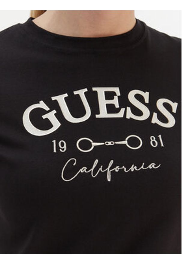 Guess T-Shirt V6RI02 J1314 Czarny Regular Fit. Kolor: czarny. Materiał: bawełna