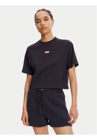 Hunter T-Shirt Leona HARW0070251 Granatowy Regular Fit. Kolor: niebieski. Materiał: bawełna