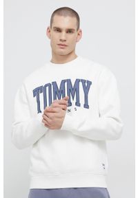 Tommy Jeans Bluza DM0DM12545.PPYY męska kolor biały z aplikacją. Kolor: biały. Materiał: bawełna. Wzór: aplikacja #5