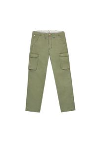 Wrangler - WRANGLER MESKIE SPODNIE MATERIAŁOWE BOJÓWKI CASEY JONES CARGO OLIVE 112350893 W1C2017995. Materiał: materiał #3