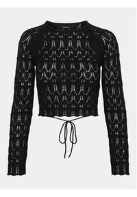 Vero Moda Sweter Fabienne 10299617 Czarny Slim Fit. Kolor: czarny. Materiał: syntetyk
