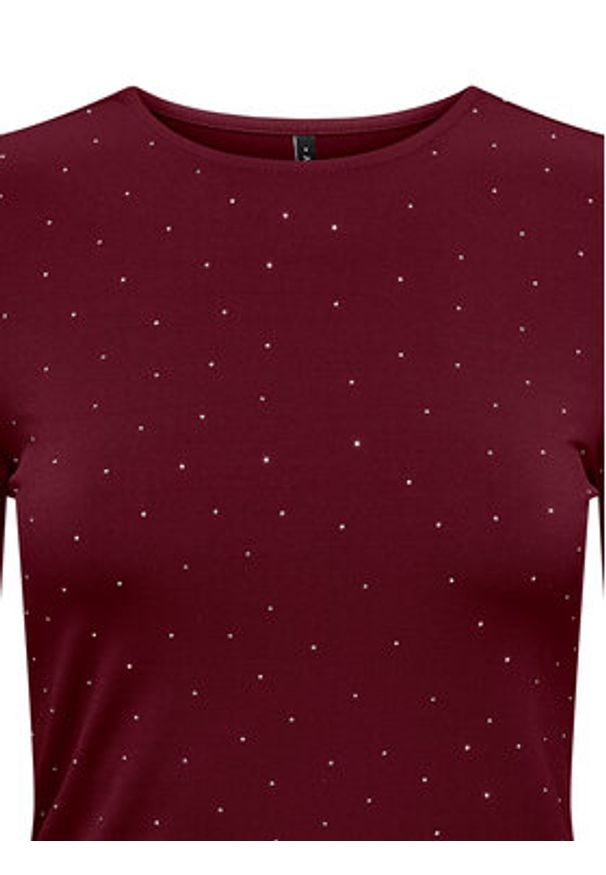 only - ONLY Bluzka Zita 15358986 Bordowy Regular Fit. Kolor: czerwony. Materiał: syntetyk