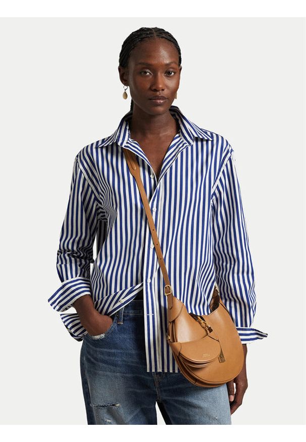 Polo Ralph Lauren Koszula 211968218001 Granatowy Oversize. Typ kołnierza: polo. Kolor: niebieski. Materiał: bawełna