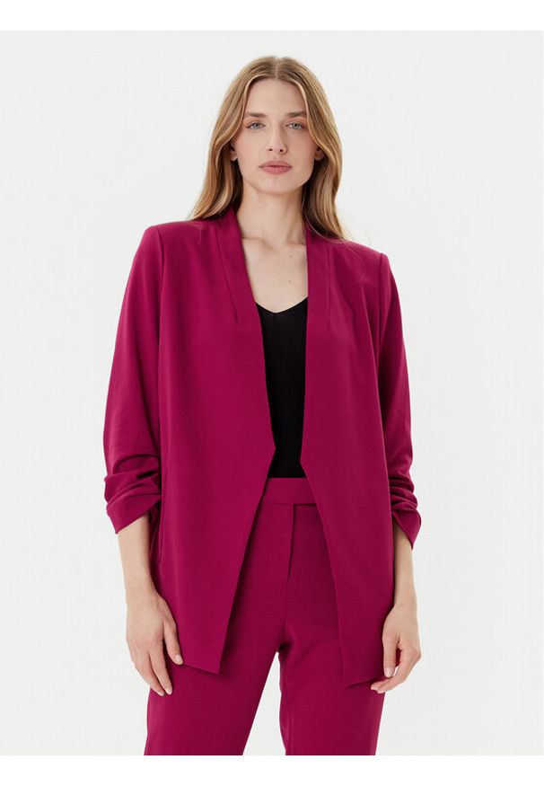 DKNY Marynarka P9RCAAWI Bordowy Regular Fit. Kolor: czerwony. Materiał: syntetyk