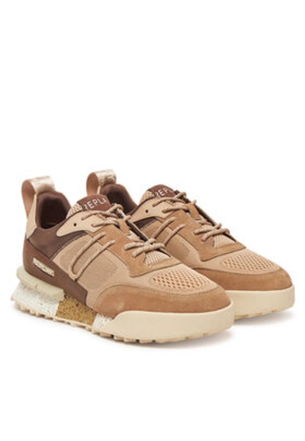 Replay - REPLAY Sneakersy GMS1P .000.C0055L Beżowy. Kolor: beżowy. Materiał: skóra