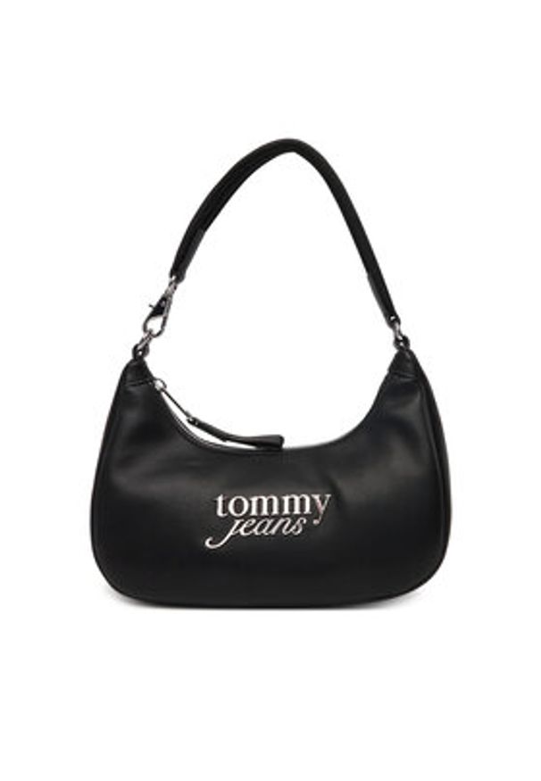 Tommy Jeans Torebka Tjw Bold Script Shoulder Bag AW0AW17895 Czarny. Kolor: czarny. Materiał: skórzane