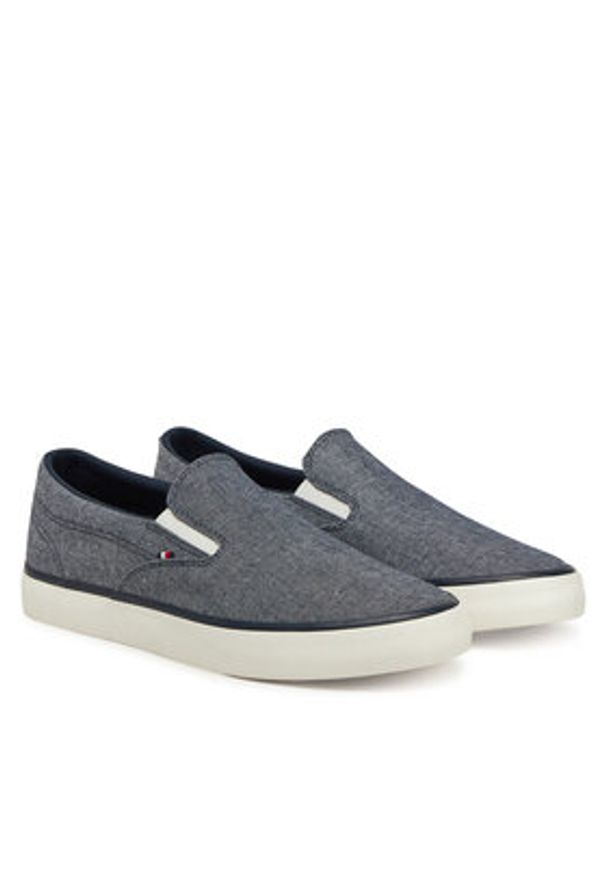 TOMMY HILFIGER - Tommy Hilfiger Tenisówki Th Hi Vulc Low Slip On Ch FM0FM05390 Niebieski. Zapięcie: bez zapięcia. Kolor: niebieski. Materiał: materiał
