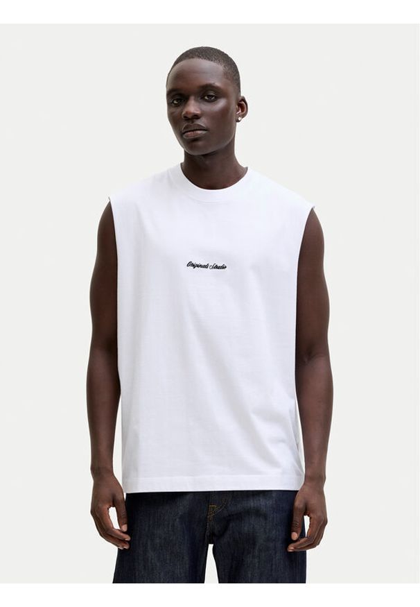 Jack & Jones Tank top Norrebro Emb 12292009 Biały Regular Fit. Kolor: biały. Materiał: bawełna
