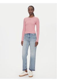 Tommy Jeans Bluzka Essential DW0DW17387 Różowy Slim Fit. Kolor: różowy. Materiał: bawełna #3