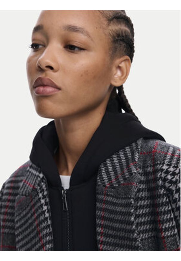 Desigual Płaszcz wełniany Capucha 25WWEW13 Szary Regular Fit. Kolor: szary. Materiał: syntetyk