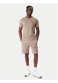 EA7 Emporio Armani T-Shirt 8NPT25 PJVPZ U6167 Beżowy Regular Fit. Kolor: beżowy. Materiał: bawełna #4