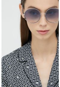 MARC JACOBS - Marc Jacobs okulary przeciwsłoneczne damskie. Kształt: okrągłe. Kolor: niebieski