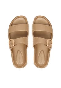 TOMMY HILFIGER - Tommy Hilfiger Klapki Double Strap FW0FW09114 Beżowy. Kolor: beżowy. Materiał: syntetyk #6