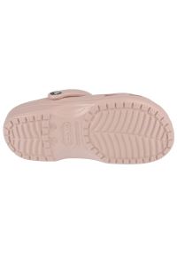 Klapki Crocs Classic Clog W 10001-6UR różowe. Okazja: na spacer. Kolor: różowy. Materiał: materiał. Styl: klasyczny, wakacyjny #3