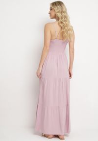 Born2be - Różowa Sukienka Rozkloszowana na Regulowanych Ramiączkach z Bawełny Aletise. Okazja: na spacer, na co dzień. Typ kołnierza: dekolt w kształcie V. Kolor: różowy. Materiał: bawełna. Długość rękawa: na ramiączkach. Styl: elegancki, casual #5