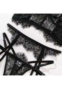 Intica - Koronkowy komplet bielizny z regulowanymi paskami na romantyczne wieczory Yulya. Kolor: biały. Materiał: koronka. Wzór: paski, koronka #8