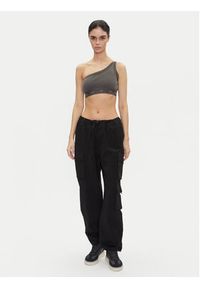 Adidas - adidas Top Ribbed JC7558 Szary Slim Fit. Kolor: szary. Materiał: bawełna #3
