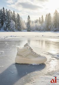 Renee - Beżowe Śniegowce Traperki Vices z Futerkiem Typu Baranek i Platformą Terivelle. Okazja: na randkę. Kolor: beżowy. Materiał: futro. Sezon: zima, jesień. Obcas: na platformie. Styl: elegancki #1