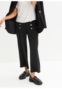 bonprix - Spodnie culotte z dżerseju, z gumką w talii. Kolor: czarny. Materiał: jersey