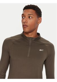 Reebok Koszulka techniczna RK25177CCM Khaki Regular Fit. Kolor: brązowy. Materiał: syntetyk #5