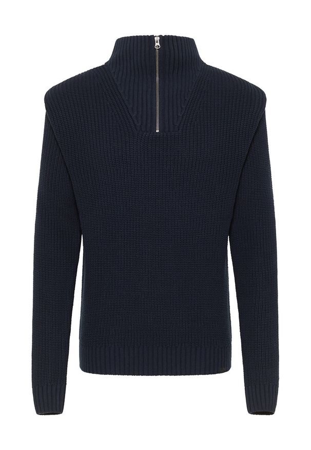 Lee - LEE HALF ZIP KNIT SKY MĘSKI SWETER ELEGANCKI CIEPŁY SKY BLUE 112341694 L83Y016371. Styl: elegancki