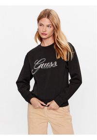 Guess Bluza W3YQ03 KB932 Czarny Regular Fit. Kolor: czarny. Materiał: syntetyk, bawełna