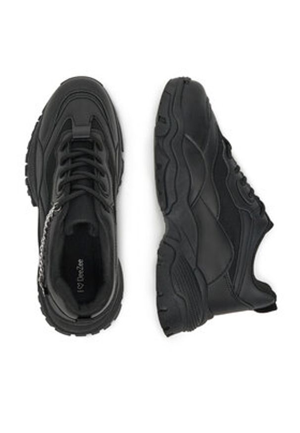 DeeZee Sneakersy NF142 Czarny. Kolor: czarny. Materiał: skóra