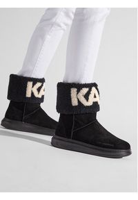 Karl Lagerfeld - KARL LAGERFELD Śniegowce KL44552 Czarny. Kolor: czarny. Materiał: zamsz, skóra #4