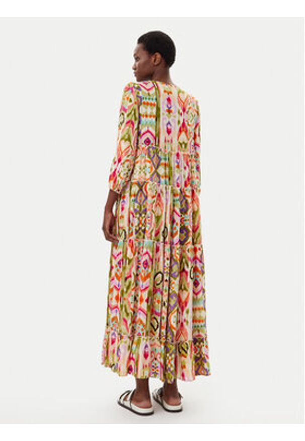LOLA CASADEMUNT Sukienka letnia LS2516070 Kolorowy Relaxed Fit. Materiał: wiskoza. Wzór: kolorowy. Sezon: lato