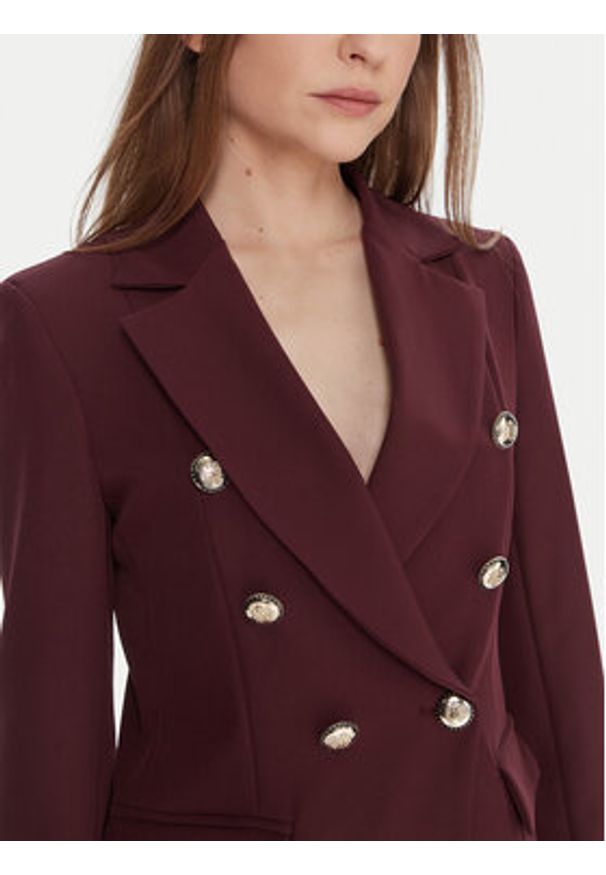 Maryley Marynarka 25IB139/43BU Bordowy Regular Fit. Kolor: czerwony. Materiał: syntetyk