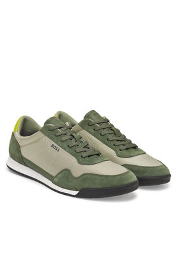 BOSS Sneakersy Titanium 50536524 Zielony. Kolor: zielony. Materiał: zamsz, skóra