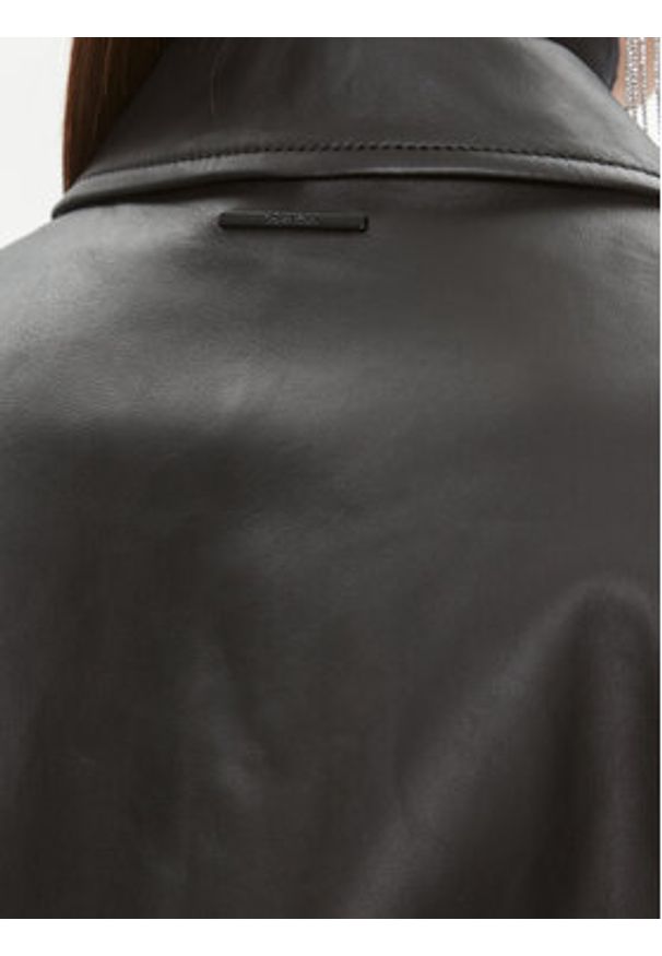 Calvin Klein Trencz K20K206719 Czarny Regular Fit. Kolor: czarny. Materiał: skóra