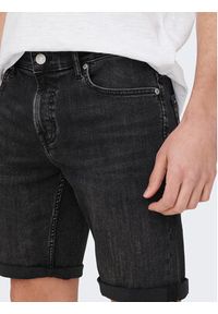 Only & Sons Szorty jeansowe 22025192 Czarny Slim Fit. Kolor: czarny. Materiał: bawełna #2