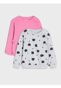 Sinsay - Bluzy 2 pack - różowy. Kolor: różowy. Materiał: bawełna. Długość rękawa: długi rękaw. Długość: długie #1