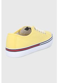 Tommy Jeans tenisówki damskie kolor żółty. Zapięcie: sznurówki. Kolor: żółty. Materiał: guma, poliester