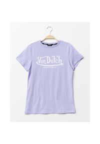 Koszulka damska Von Dutch Alexis. Kolor: wielokolorowy, fioletowy, biały. Sport: joga i pilates