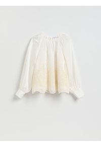 Reserved - Bluzka z lyocellem - złamana biel. Materiał: tkanina #1