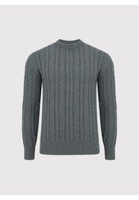 Pako Lorente - PAKO LORENTE - szary sweter męski z kaszmirem. Kolor: szary, beżowy. Materiał: kaszmir. Wzór: ze splotem. Sezon: jesień #10
