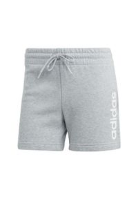 Adidas - Essentials Linear French Terry Shorts. Kolor: biały, wielokolorowy, szary