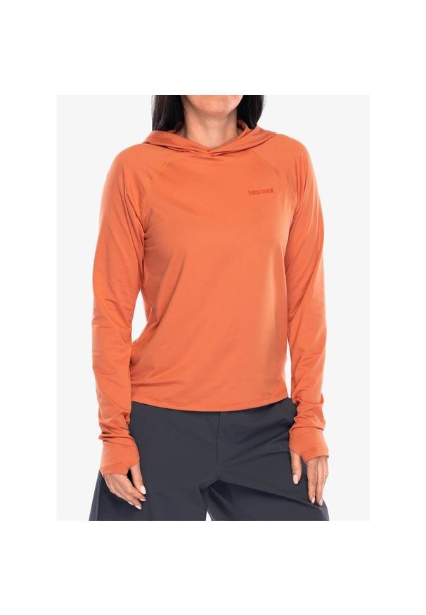 Bluza z kapturem damska Marmot Windridge Hoody. Typ kołnierza: kaptur. Kolor: pomarańczowy