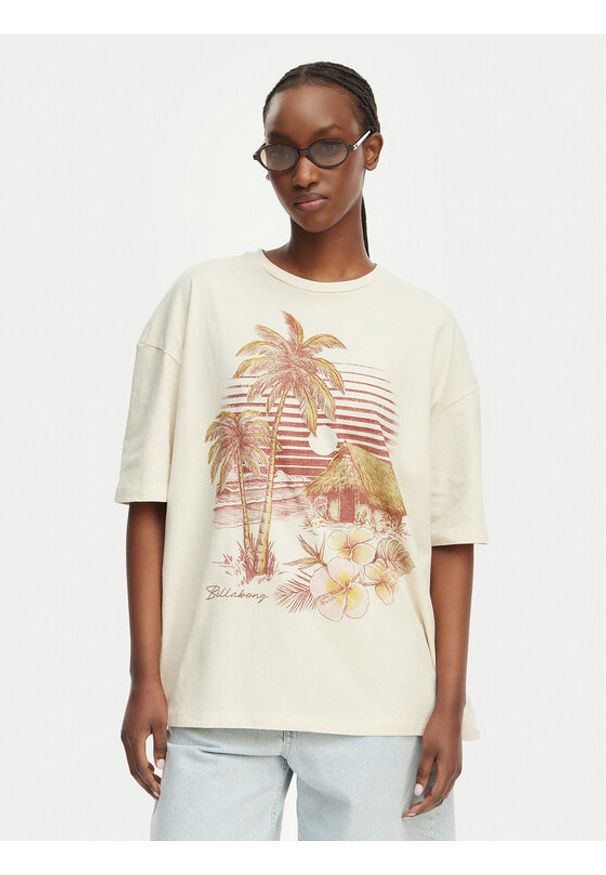 Billabong T-Shirt Will Find Me Here EBJZT00582 Beżowy jasny Loose Fit. Kolor: beżowy. Materiał: bawełna