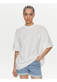 Calvin Klein Jeans T-Shirt Warp Logo J20J223166 Biały Boyfriend Fit. Kolor: biały. Materiał: bawełna #1