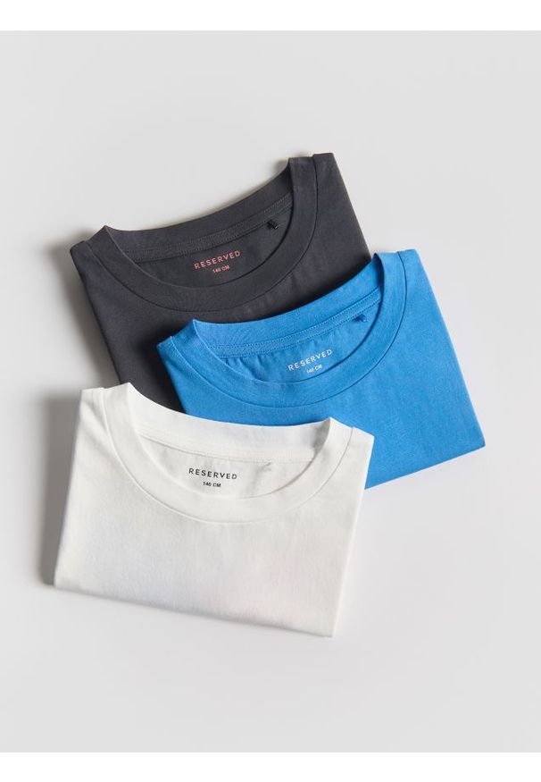 Reserved - T-shirt bez rękawa 3 pack - złamana biel. Materiał: bawełna, dzianina