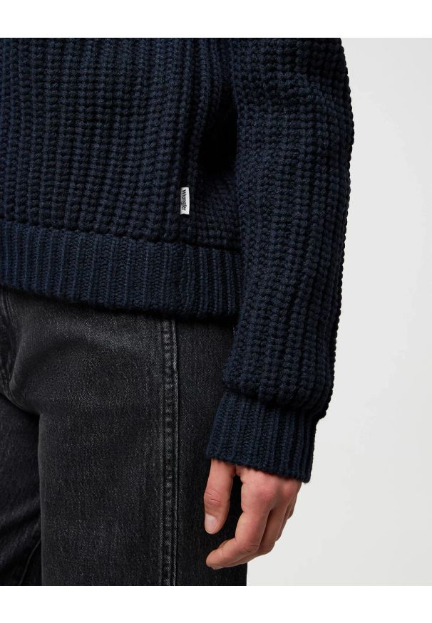 Wrangler - DAMSKI SWETER WRANGLER WESTERN CARDIGAN DARK NAVY 112370796