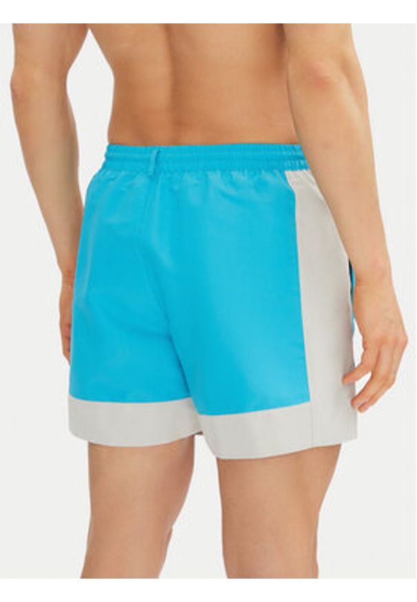 Calvin Klein Swimwear Szorty kąpielowe KM0KM01095 Niebieski Regular Fit. Kolor: niebieski. Materiał: syntetyk