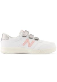 Buty New Balance Jr PVCT60WP białe. Okazja: na uczelnię. Zapięcie: rzepy. Kolor: biały. Materiał: skóra, guma, syntetyk, materiał. Szerokość cholewki: normalna #1