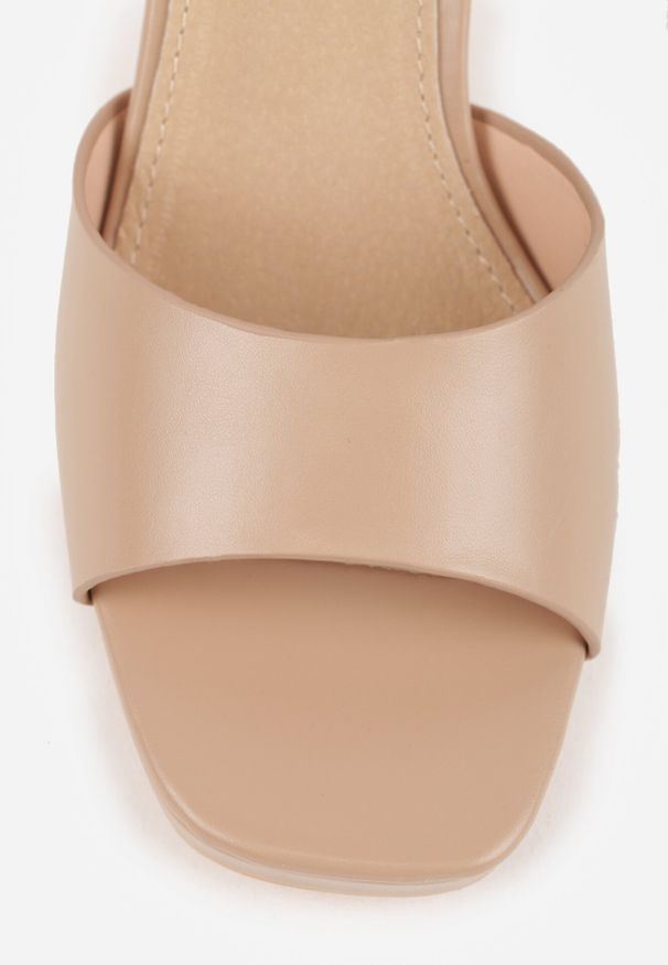 Born2be - Ciemnobeżowe Sandały VICES na Słupku i Platformie z Wkładką ze Skóry Naturalnej Azimara. Okazja: na wesele, na randkę, na ślub cywilny. Zapięcie: pasek. Kolor: beżowy. Materiał: skóra. Obcas: na platformie. Styl: wizytowy