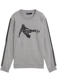 bonprix - Bluza z miękkiej mieszanki bawełny. Kolor: szary. Materiał: bawełna. Wzór: nadruk